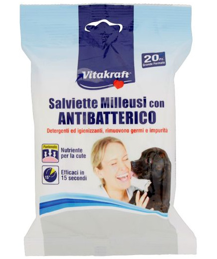 VITAKRAFT SALVIETTA MILLEUSI CON ANTIBATTERICO 20 PZ