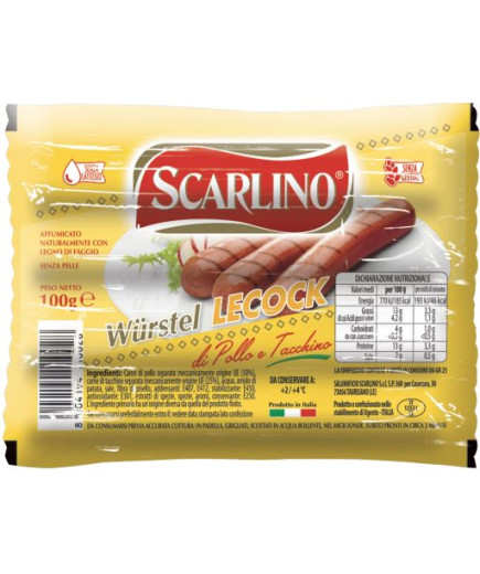 Scarlino Wurstel Pollo E Tacchino X4 gr.100