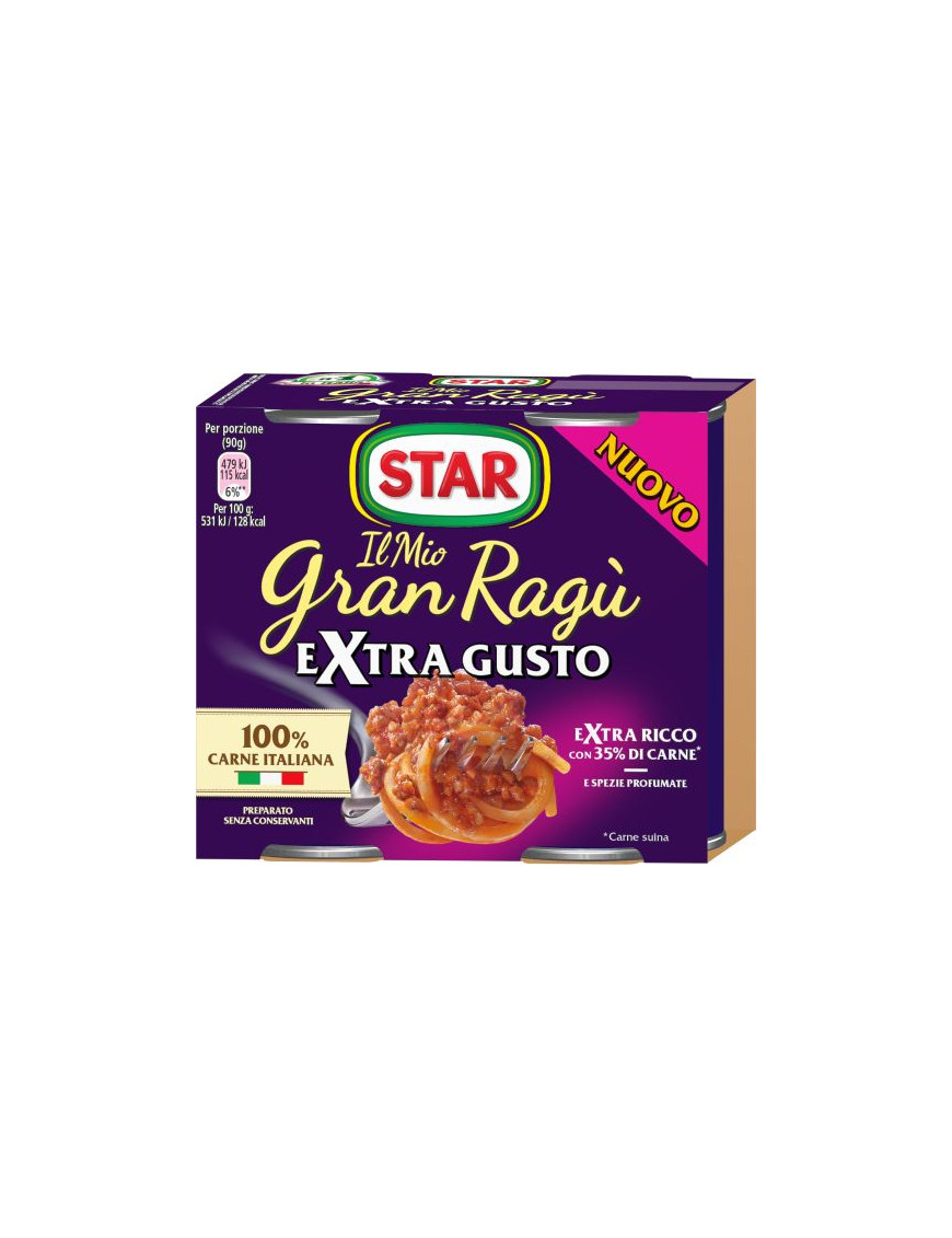 STAR RAGU' EXTRAGUSTO G.180X2 CARNE ITALIANA