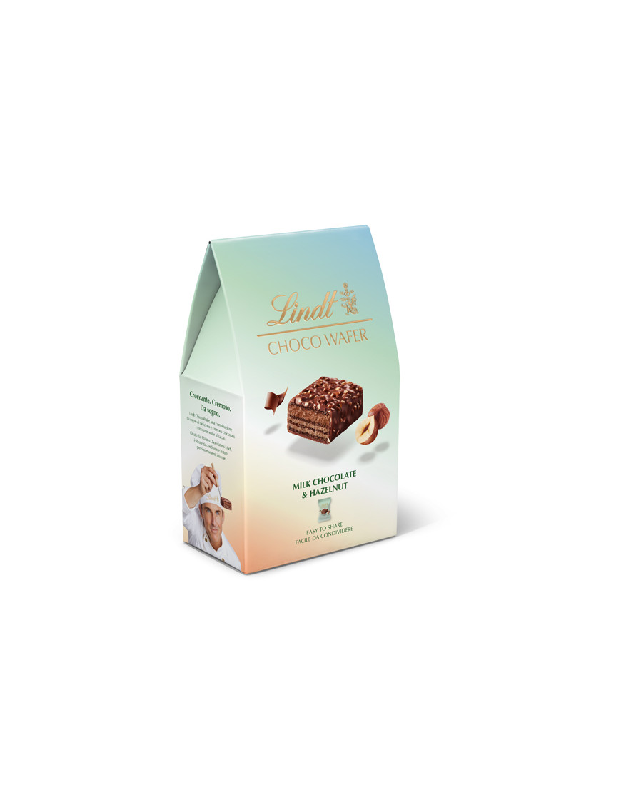 LINDT BAG CHOCO WAFER MILKCHOCOLATE E HAZELNUT GR.135
