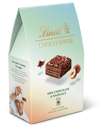 LINDT BAG CHOCO WAFER MILKCHOCOLATE E HAZELNUT GR.135