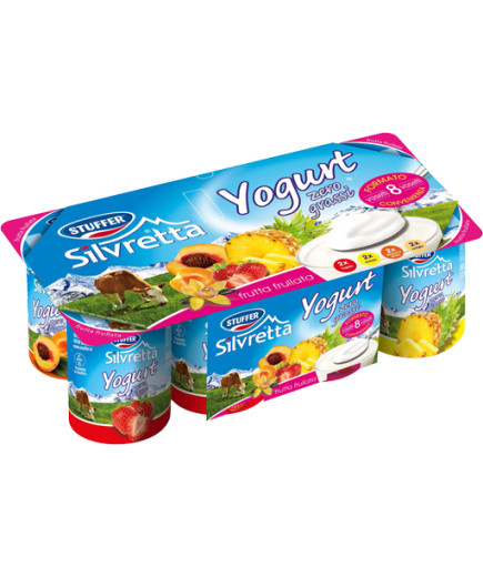 STUFFER YOGURT ZERO GRASSI CON FRUTTA FRULLATA G.125X8