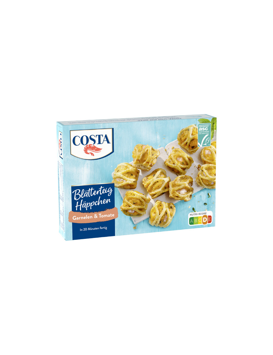 COSTA BOCCONCINI DI PASTA SFOGLIA CON GAMBERI G.240