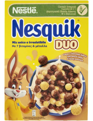 Nesquik Cereali Duo Palline Cacao E Cioccolato Bianco gr.325