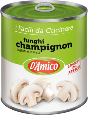 D'AMICO FUNGHI CHAMPIGNONS NAT.TAGLIATI G.800 LATTA