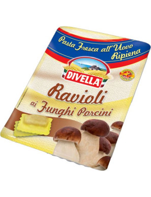 DIVELLA RAVIOLI FUNGHI PORCINI G.250 -PASTA FRESCA-