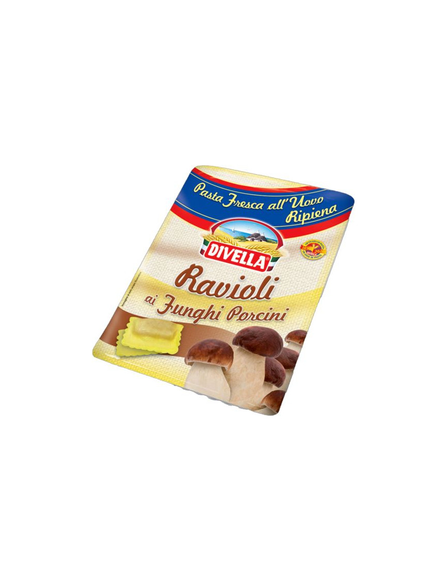 DIVELLA RAVIOLI FUNGHI PORCINI G.250 -PASTA FRESCA-