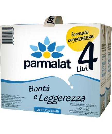 Parmalat Latte Uht lt.1 1,2% Grassi Brik Valigetta 4 pezzi