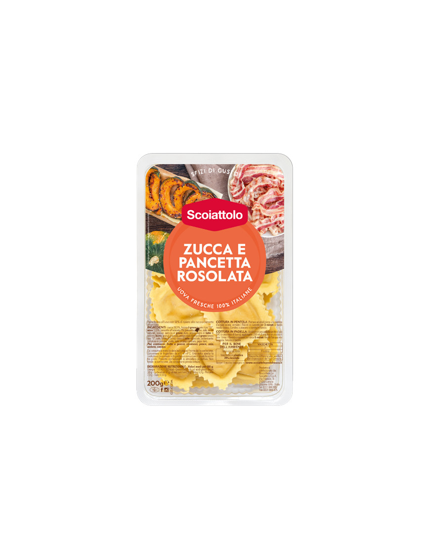 SCOIATTOLO RAVIOLI G.200 ZUCCA E PANCETTA AFFUMICATA