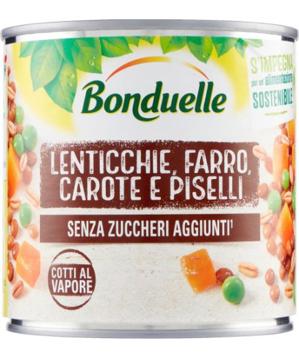 BONDUELLE LENTICCHIE FARRO PISELLI E CAROTE GR 300 LATTA