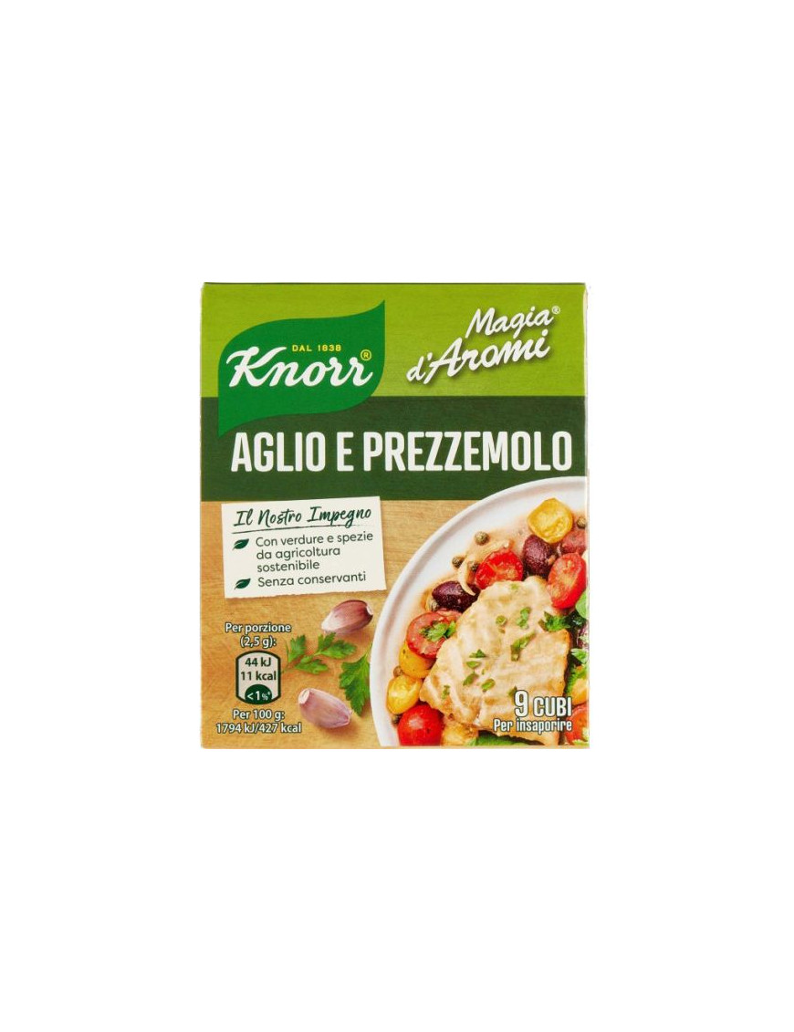 KNORR MAGIA DI AROMI AGLIO EPREZZEMOLO 9 CUBI G.90