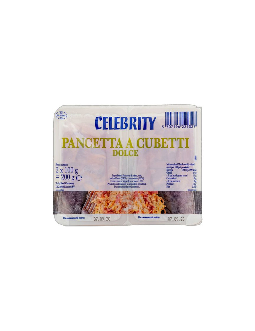 CELEBRITY  PANCETTA A CUBETTI DOLCE G.100X2