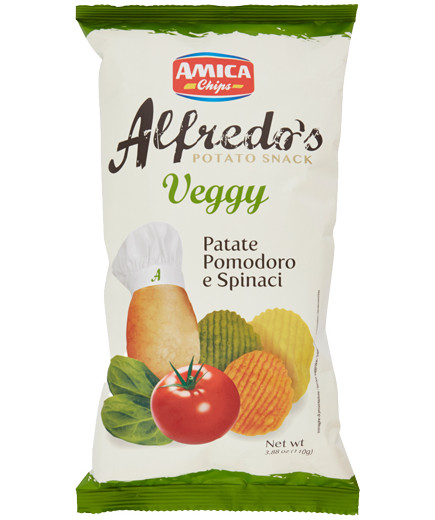 Amica Chips Alfredo'S Veggy gr.110 Patatina Pomodori E Spinaci