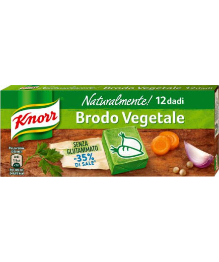 KNORR DADO VEGETALE X10+2G.109S/GLUTAMMATO NATURALM. -SALE