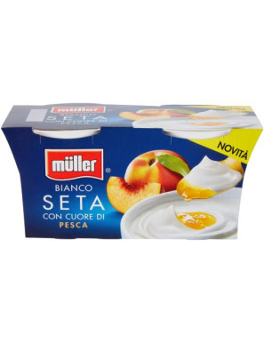 MULLER BIANCO SETA CON CUORE DI PESCA G.125X2