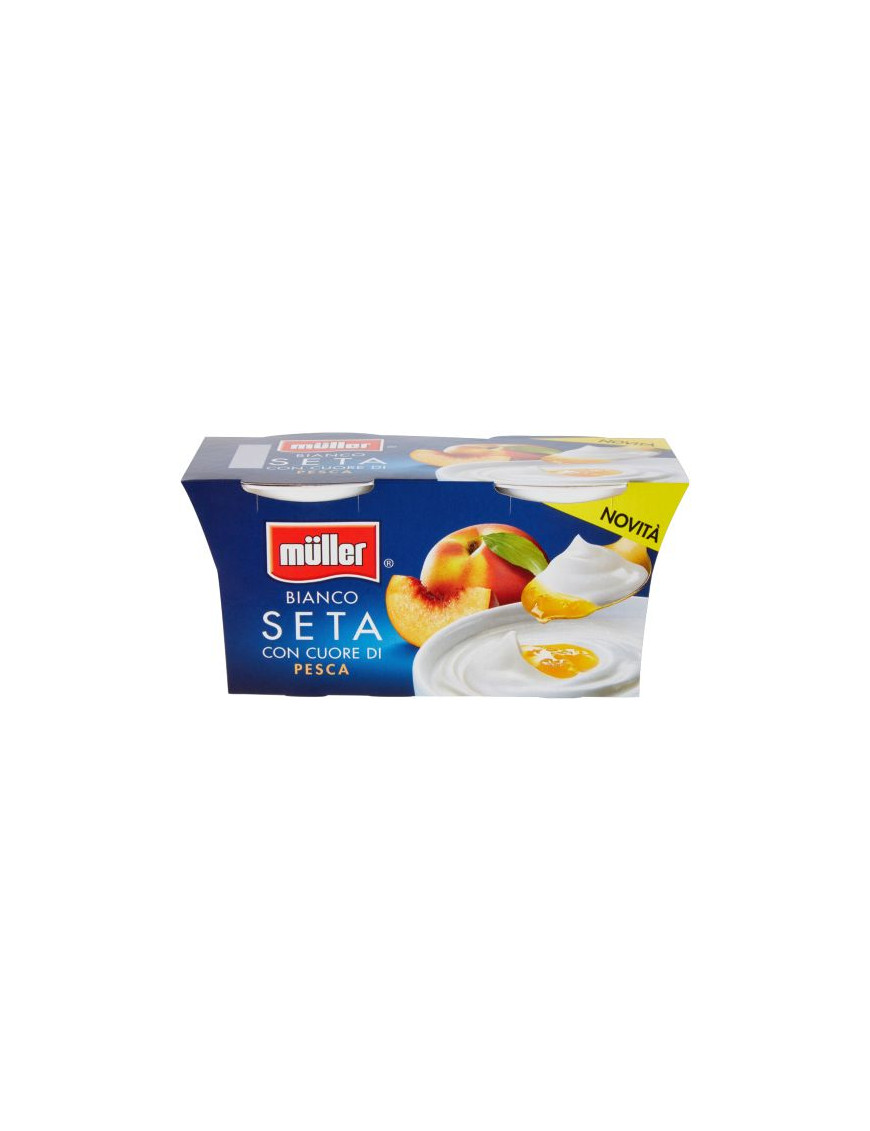 MULLER BIANCO SETA CON CUORE DI PESCA G.125X2