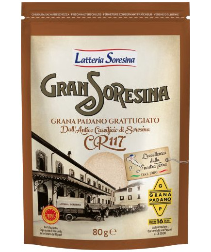 Soresina Grana Padano DOP grattugiato gr.80 Stagionato 16mesi