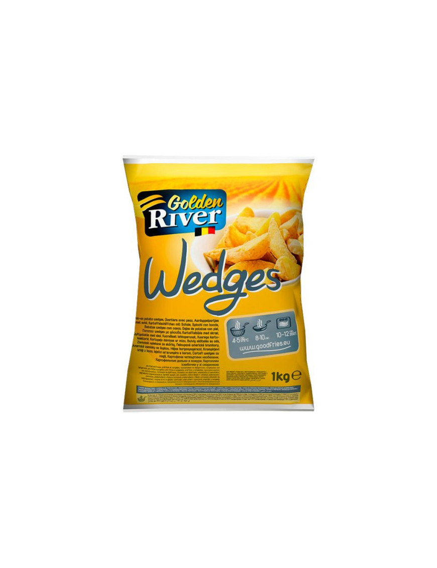 GOLDEN RIVER PATATE FRITTE WEDGES KG.1 PATATE C/BUCCIA