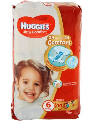 HUGGIES ULTRACOMFORT X14 KG.15/30 TAGLIA NÂ°6