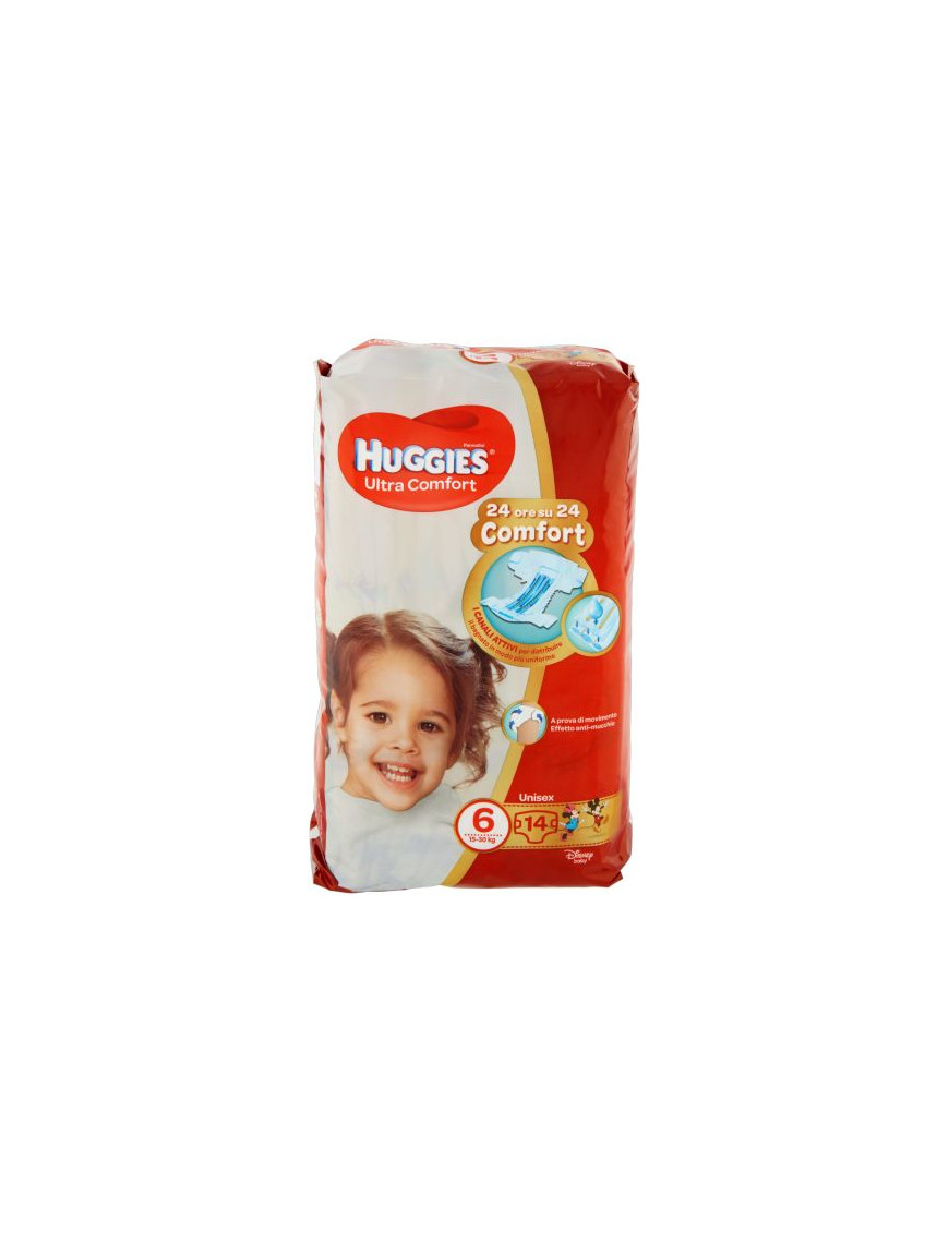 HUGGIES ULTRACOMFORT X14 KG.15/30 TAGLIA NÂ°6