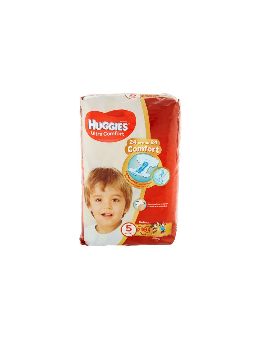 HUGGIES ULTRACOMFORT X16 KG.11/25 TAGLIA NÂ°5