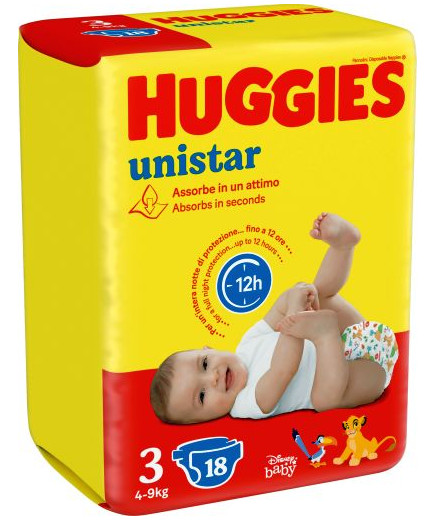 HUGGIES UNI X18 KG.4/9 N.3