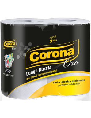 CORONA ORO CARTA IG. 4 ROTOLI 3VELI PROFUMATA