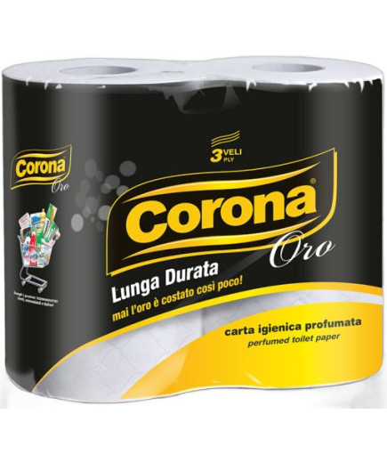 CORONA ORO CARTA IG. 4 ROTOLI 3VELI PROFUMATA