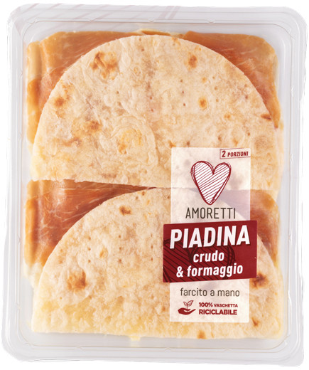 AMORETTI PIADINA CON PROSCIUTTO CRUDO E FORMAGGI GR.180