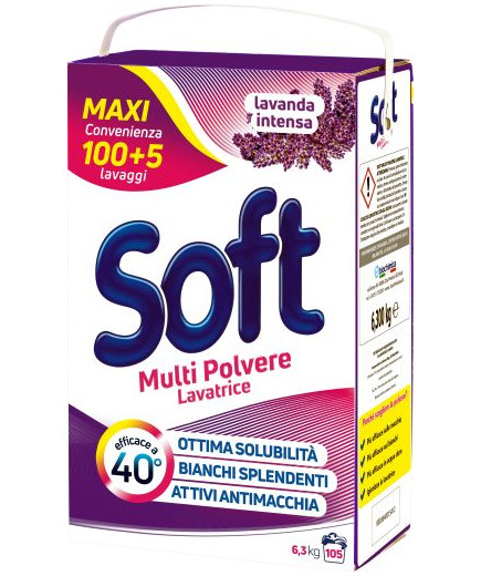 Soft Detersivo In Polvere Lavanda 100 Misurini+5 Gratis