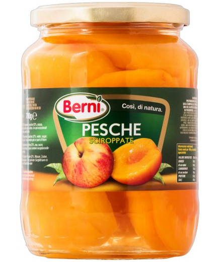 Berni Pesche Sciroppate gr.700 Vaso Vetro