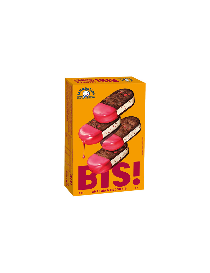 SAMMONTANA GELATO BISCOTTO BIS AMARENA&amp CIOCCOLATO X4 G.200