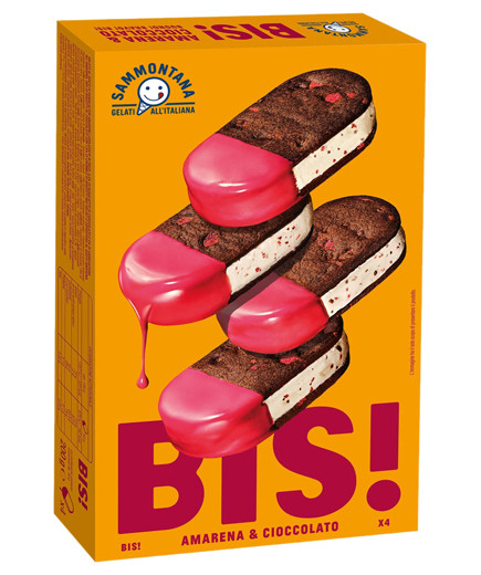 SAMMONTANA GELATO BISCOTTO BIS AMARENA&amp CIOCCOLATO X4 G.200