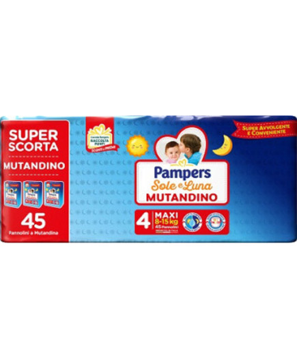 PAMPERS SOLE E LUNA TRIO MAXI X45 15-30 KG MUTANDINO