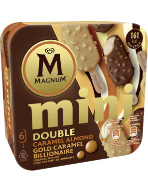 ALGIDA MAGNUM MINIDOUBLE CARAMALMOND&amp GOLD CARAMEL X6 G.282