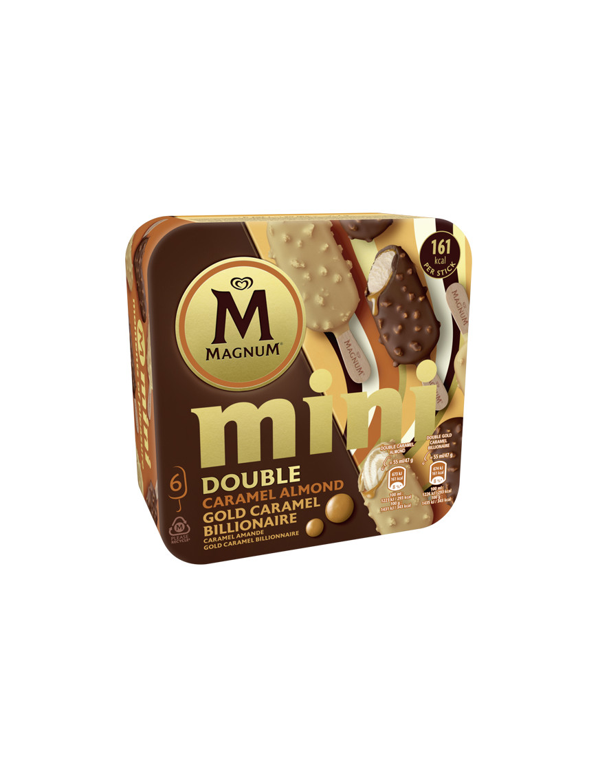 ALGIDA MAGNUM MINIDOUBLE CARAMALMOND&amp GOLD CARAMEL X6 G.282