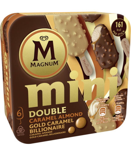 ALGIDA MAGNUM MINIDOUBLE CARAMALMOND&amp GOLD CARAMEL X6 G.282