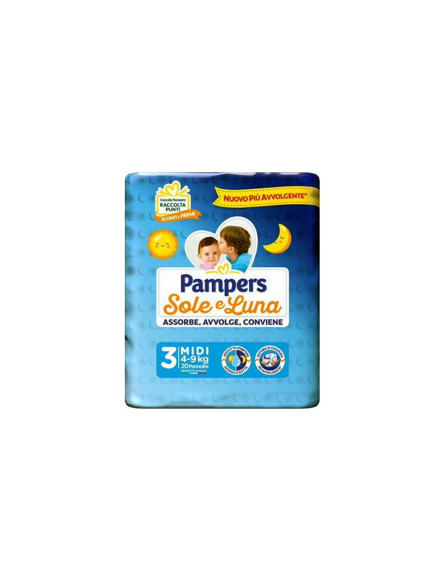PAMPERS SOLE E LUNA MIDI X20 KG.4-9 PANNOLINI