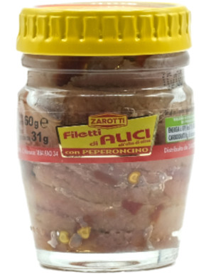 ZAROTTI FILETTI ALICI C/PEPERONCINO GR.60 O.O V.V