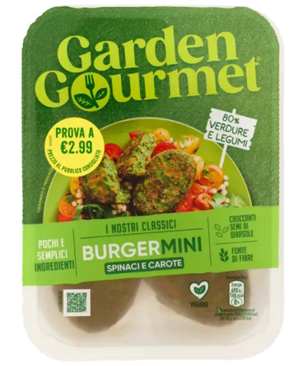 GARDEN GOURMET MINIBURGER SPINACI G.160