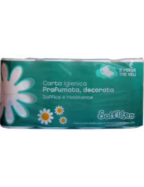 Soffigen Carta Igienica X8 Decorata E Profumata 3 Veli