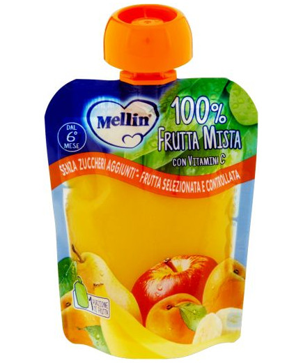 Mellin Pouch Frutta Mista 100% Frutta Senza Zuccheri gr.90