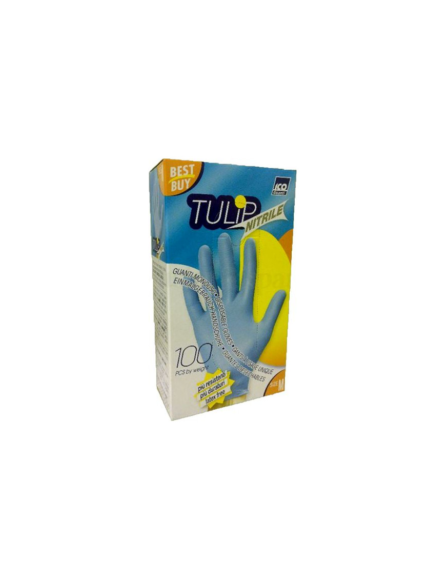 Ico Guanti Tulip Mono Nitrile Senza Polvere Medium 100Pz