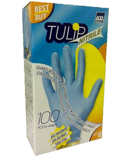 Ico Guanti Tulip Mono Nitrile Senza Polvere Medium 100Pz