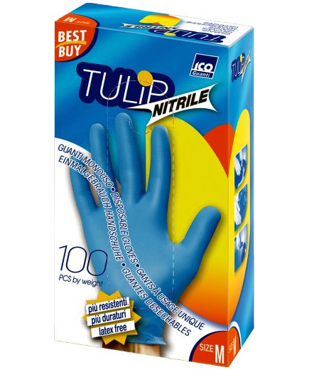 Ico Guanti Tulip Mono Nitrile S/Polvere Small (6/6,5) 100Pz