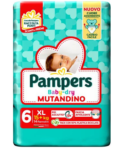 PAMPERS BABY DRY MUTANDINO EXTRALARGE SP TG.6 PZ.14