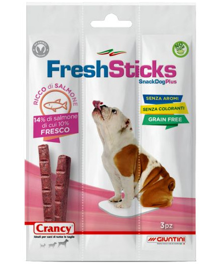 CRANCY FRESH STICKS GR30 SNACKSALMONE CANE