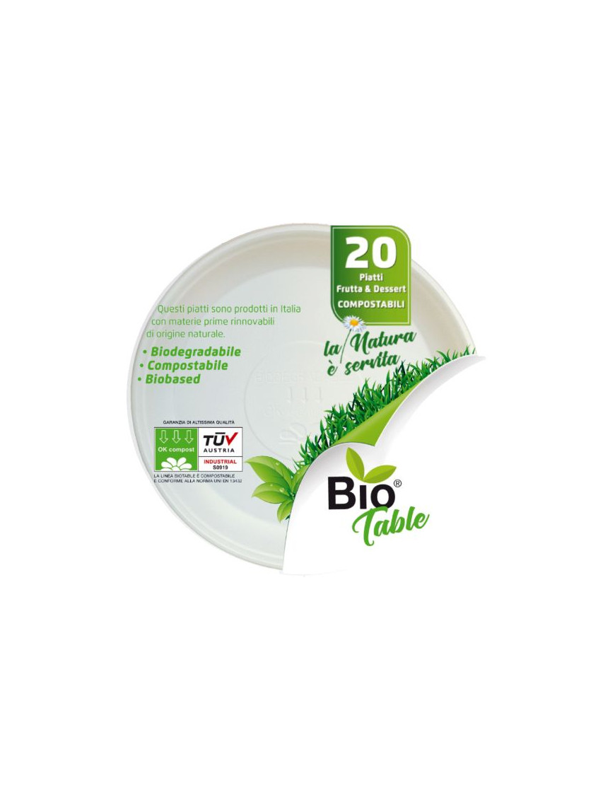 Bio Table Piatti Frutta Dessert biocompostabili X20 pz.