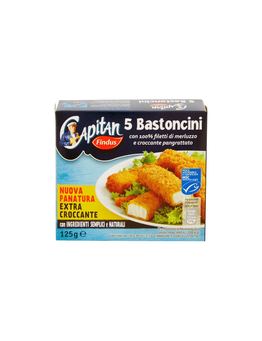 Findus Bastoncini Merluzzo X5 gr.125 - Nuova Panatura-