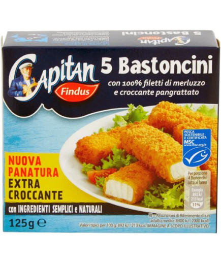 Findus Bastoncini Merluzzo X5 gr.125 - Nuova Panatura-